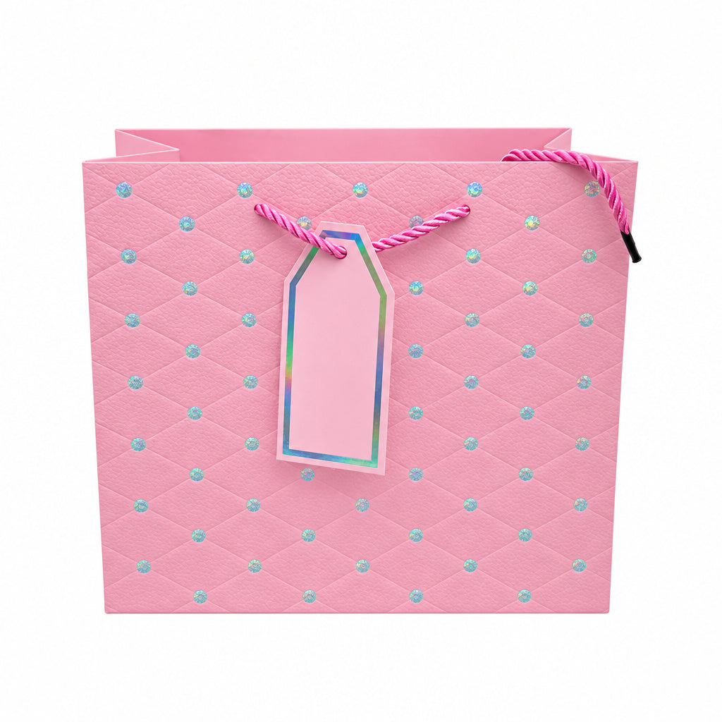 12 Bolsas de regalo- puntos craquelados con textura multicolor - S, 23 × 17.7 × 10 cm