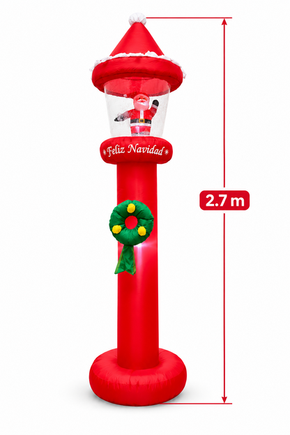 Farol inflable navideño con luz integrada 2.7 m – Decoración exterior