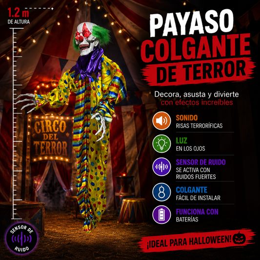 PAYASO CON SONIDO HALLOWEEN
