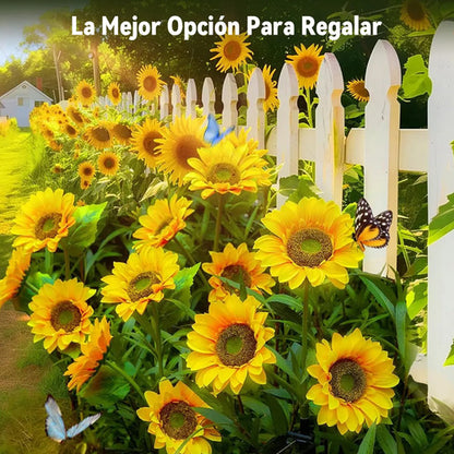 Pack De 2 Lámparas Solares Led De Girasol Para Jardín, Decoración Exterior Con Luz Cálida