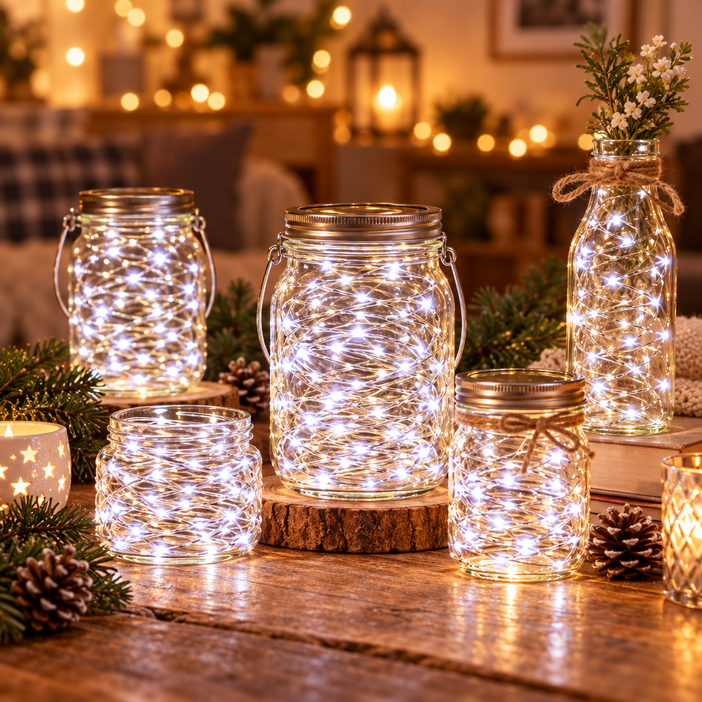 Luces micro LED tipo hada blancas de 2 m a pilas, paquete de 100