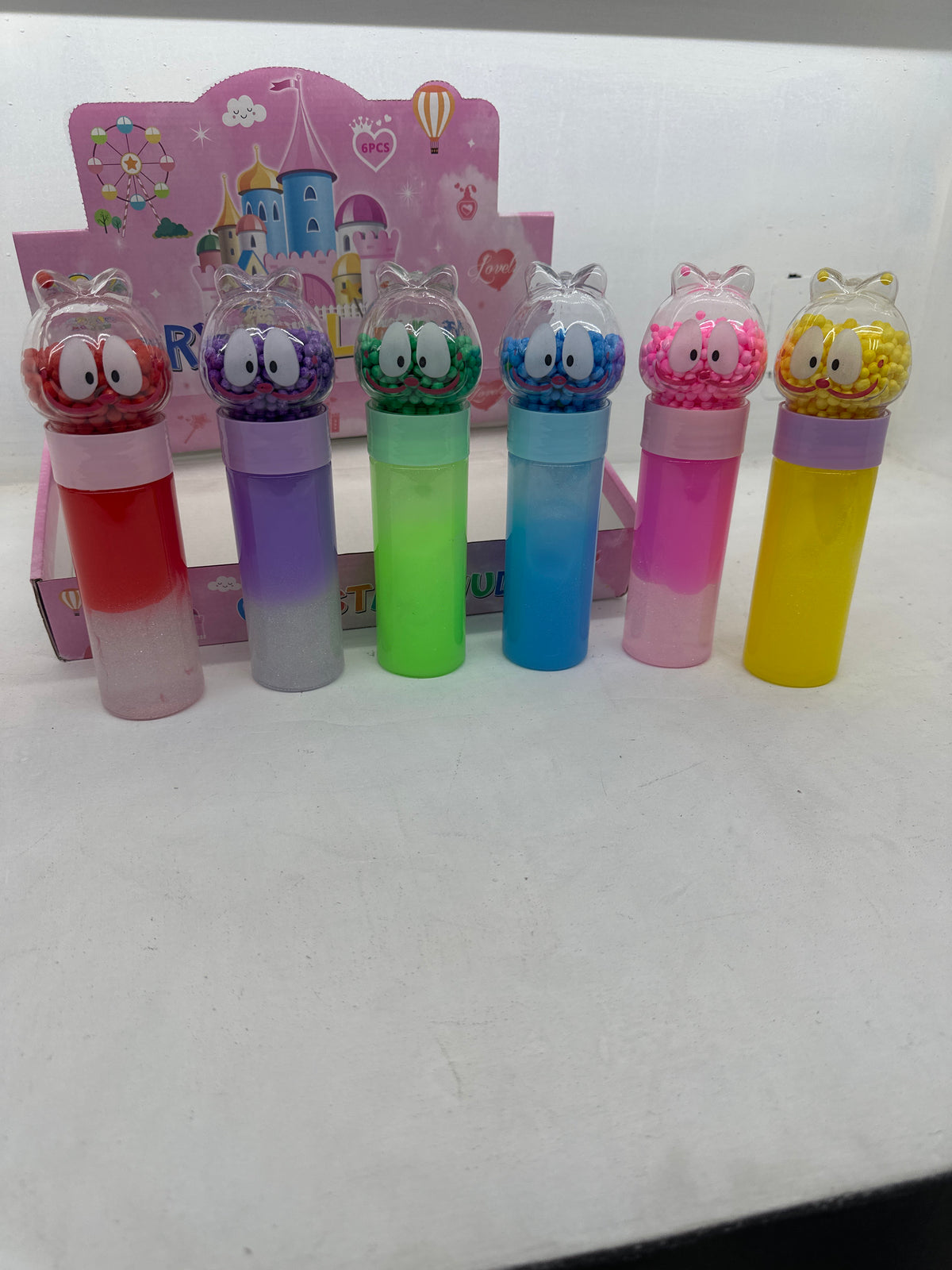 Pack de 6 Slimes, Crystal Mud Cat, Colores surtidos