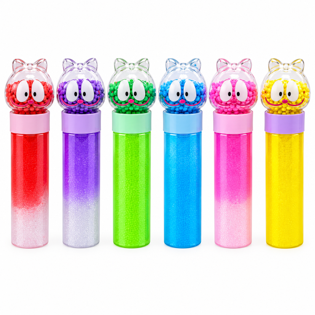 Pack de 6 Slimes, Crystal Mud Cat, Colores surtidos