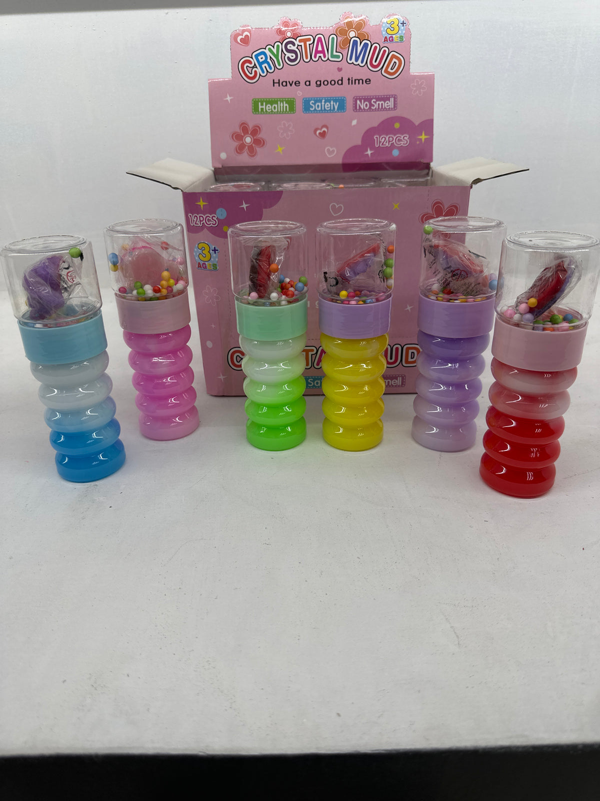 12 Pack Slimes, Crystal Mud Flowers, Colores surtidos.