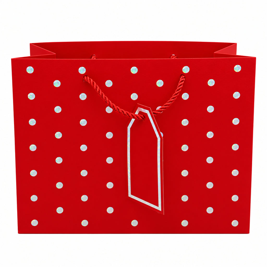 12 Bolsas de regalo- puntos craquelados con textura multicolor - S, 23 × 17.7 × 10 cm