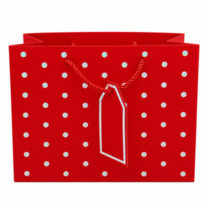 12 Bolsas de regalo- puntos craquelados con textura multicolor - S, 23 × 17.7 × 10 cm