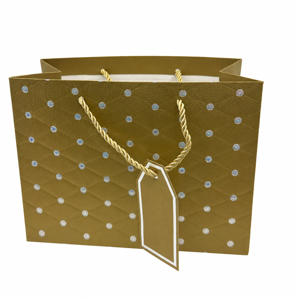 12 Bolsas de regalo- puntos craquelados con textura multicolor - S, 23 × 17.7 × 10 cm