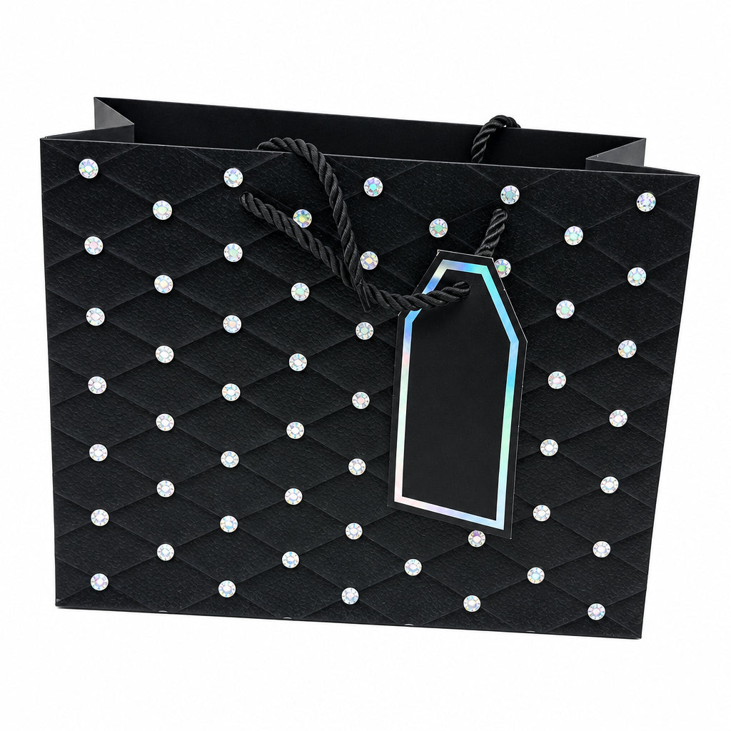 12 Bolsas de regalo- puntos craquelados con textura multicolor - S, 23 × 17.7 × 10 cm