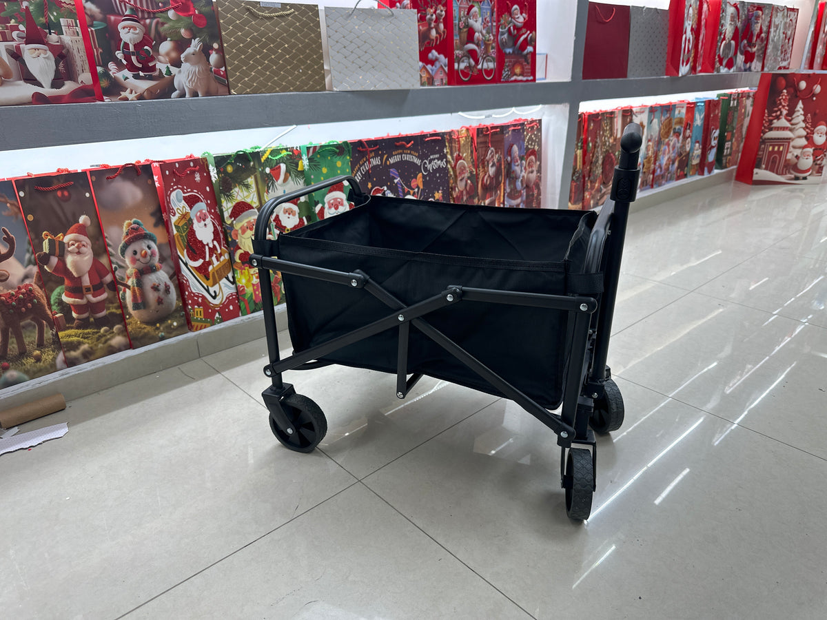 Carrito De Compras Plegable 150kg 4 Ruedas Giratorias Negro