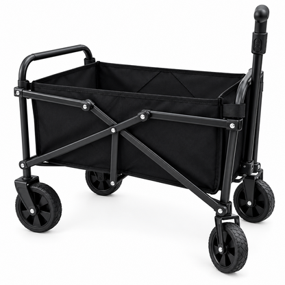 Carrito De Compras Plegable 150kg 4 Ruedas Giratorias Negro