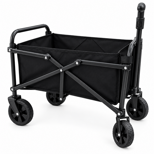 Carrito De Compras Plegable 150kg 4 Ruedas Giratorias Negro