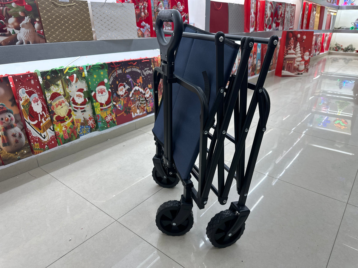 Carrito De Compras Plegable 150kg 4 Ruedas Giratorias Negro