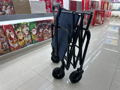 Carrito De Compras Plegable 150kg 4 Ruedas Giratorias Negro