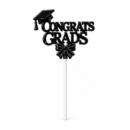 Pack de 24 - Topper para pastel de graduación Congrats Grads 4