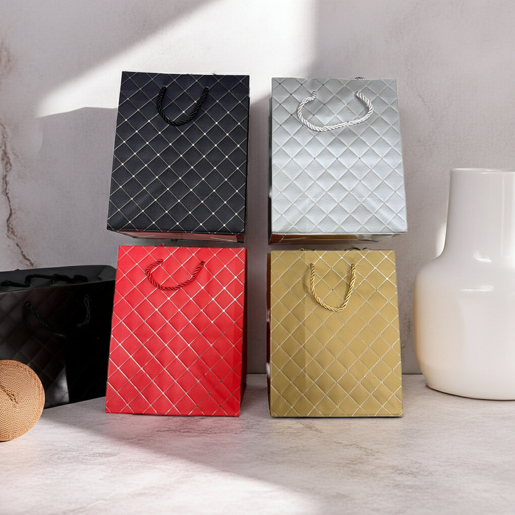 Bolsa de regalo chica elegante metálica 12 piezas