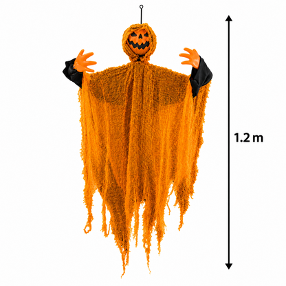 CALABAZA ANIMATRONICA CON MOVIMIENTO SPOKY HALLOWEEN  - Adorno Halloween 1.2 m