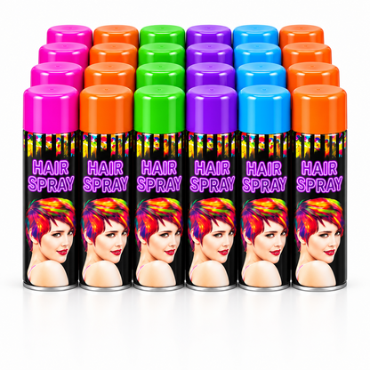Pack de 24 surtido - Aerosol de colores para fiestas