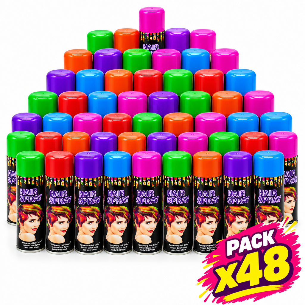 Pack de 48 surtido - Aerosol de colores para fiestas