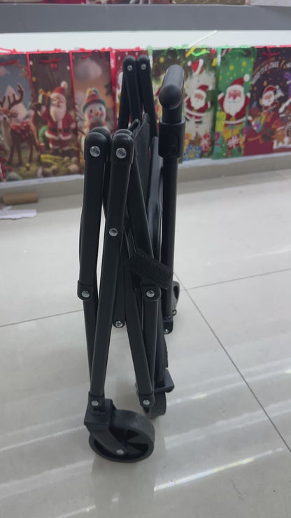 Carrito De Compras Plegable 150kg 4 Ruedas Giratorias Negro
