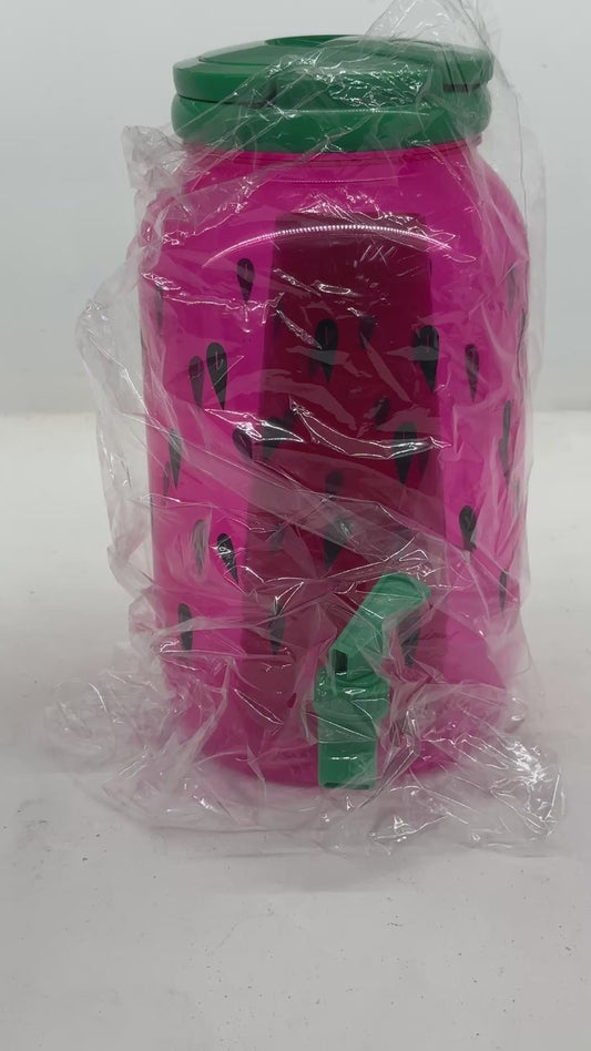 Dispensador Sandia de 3.8L + 4 Vasos Color Rosa/Verde Diseño Sandia