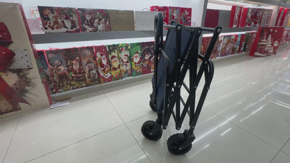 Carrito De Compras Plegable 150kg 4 Ruedas Giratorias Negro