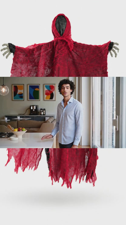 FANTASMA ROJO 90cm con Luz - Decoracion halloween video 1
