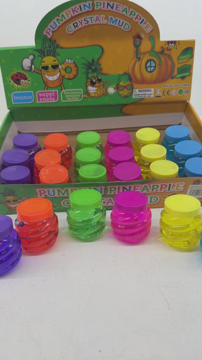Pack con 20 Slimes Pumpkin Pineapple Crystal Mud, Colores surtidos