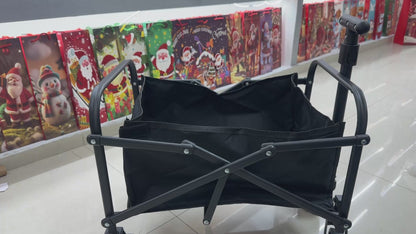 Carrito De Compras Plegable 150kg 4 Ruedas Giratorias Negro