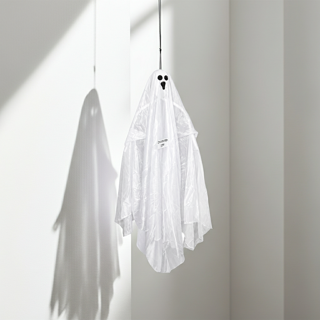 Fantasma colgante blanco con luz roja 1.2 m – Decoración Halloween